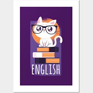 Funny cat nerd love to reading Posters and Art